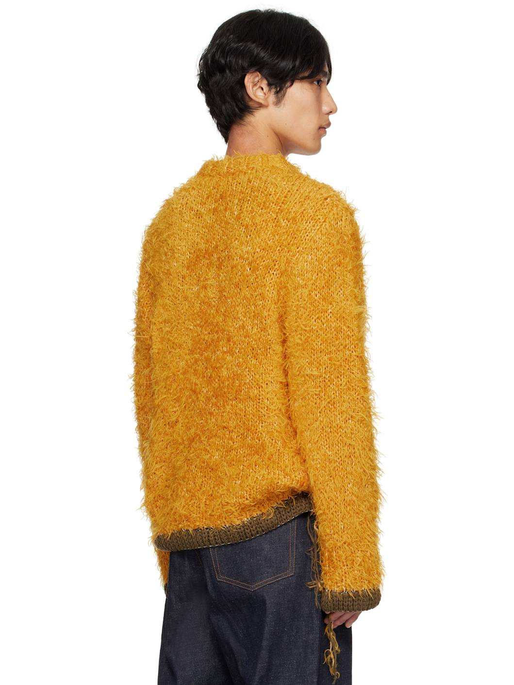 Yellow Furry Knit Sweater - 3
