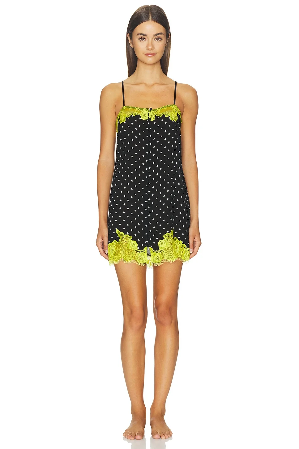 Juliet Lace Button Slip - 1