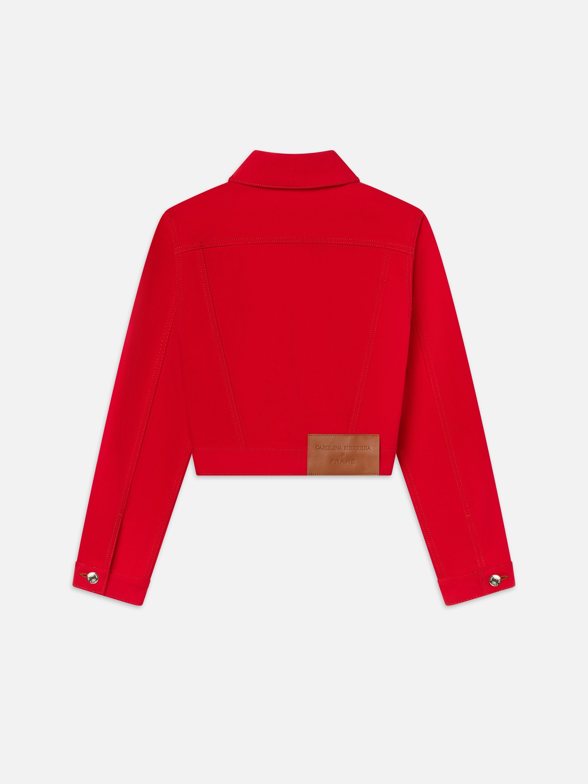 The Tailored Denim Jacket in Herrera Red - 4