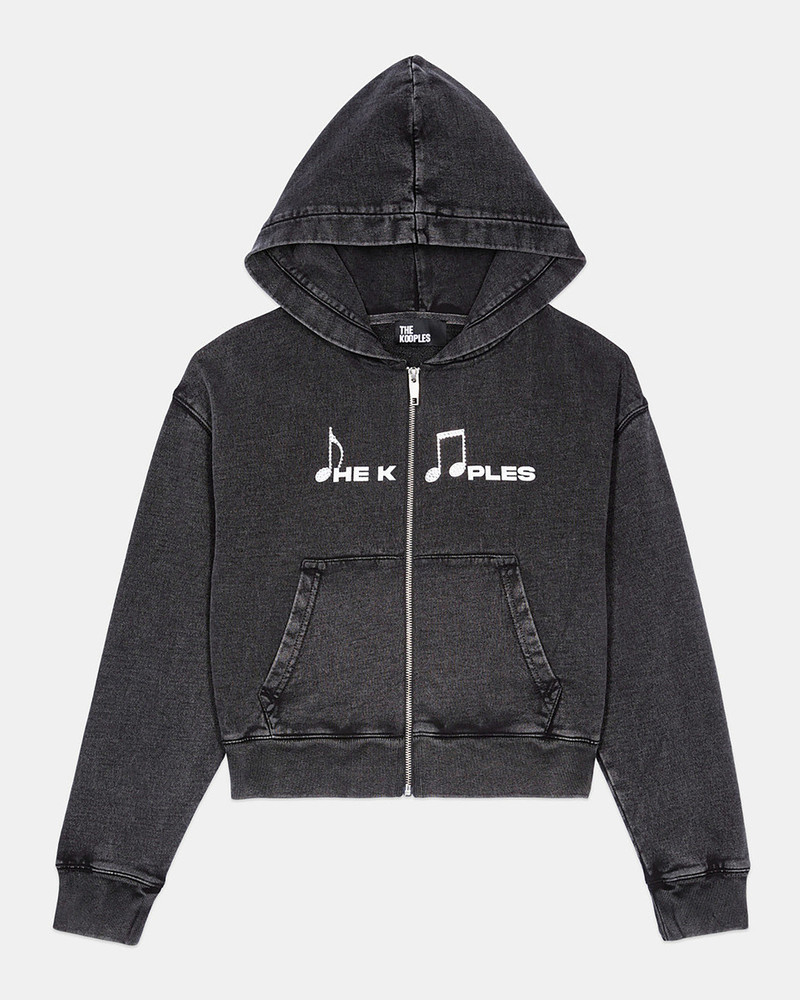 BLACK HOODIE WITH SERIGRAPHY 1