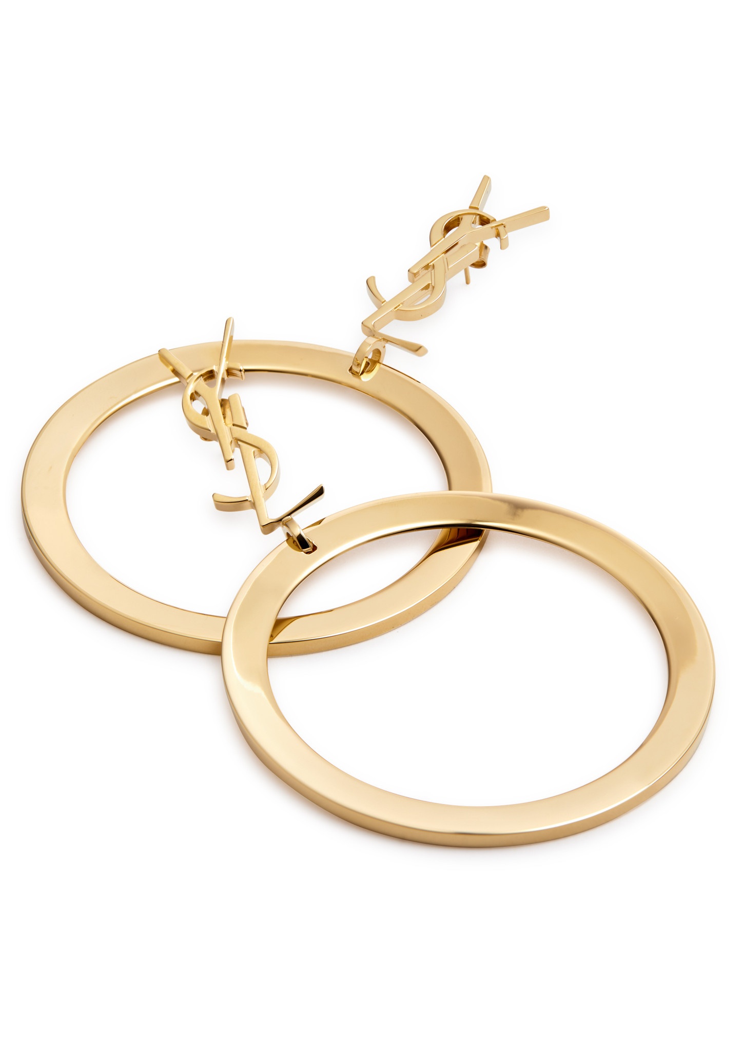 SAINT LAURENT Cassandre logo drop earrings harveynichols