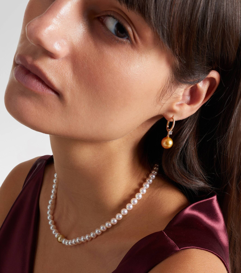 MIKIMOTO Classic Elegance 18kt gold earrings with diamonds and pearls outlook