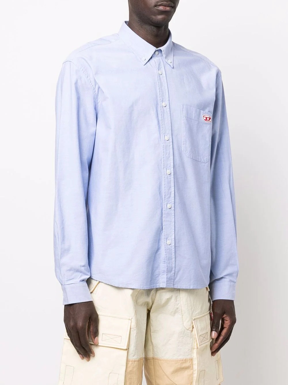 logo-patch button-down shirt - 3