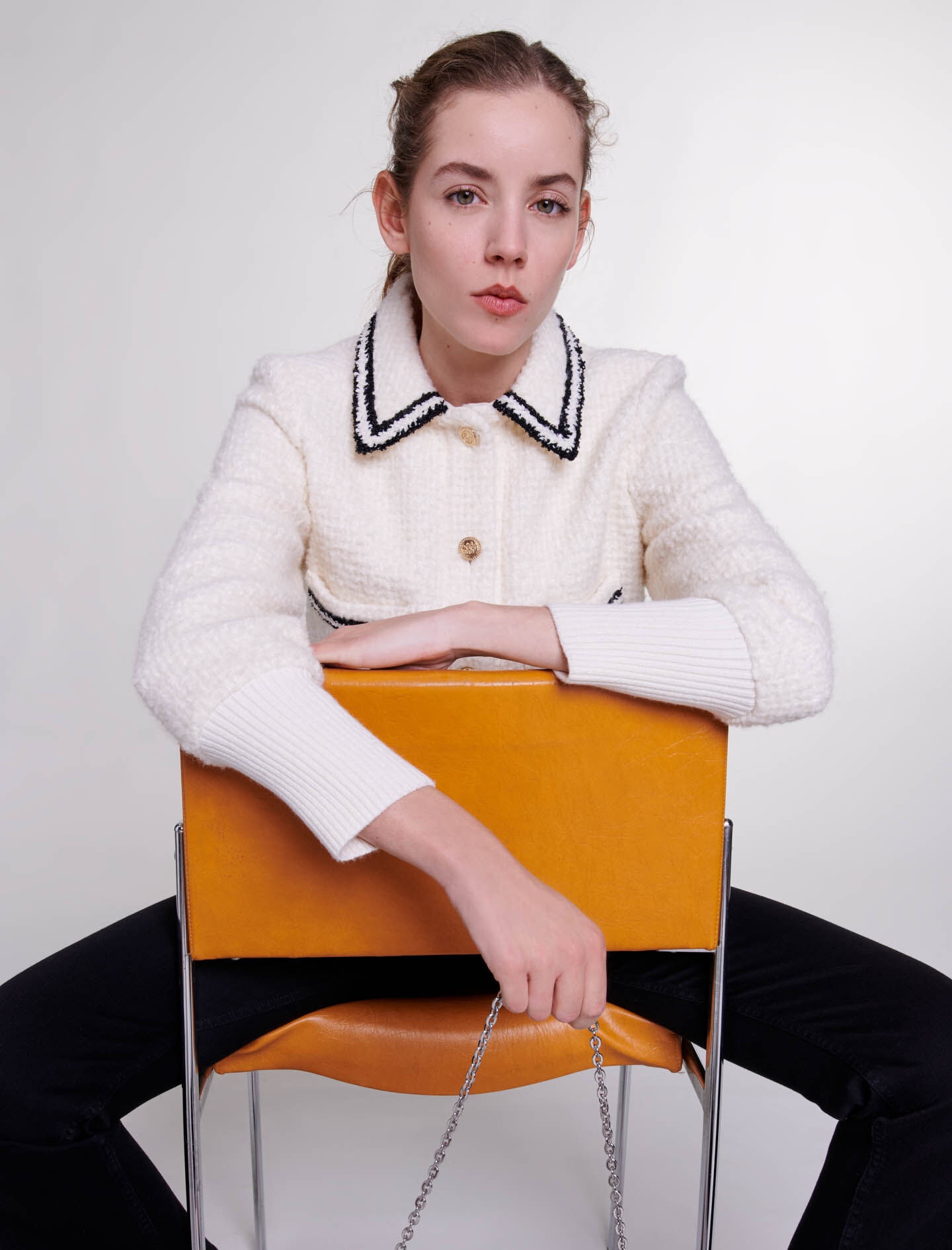 Contrasting tweed-style jacket - 7