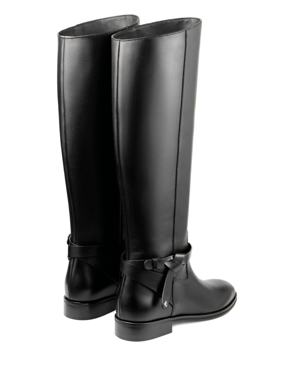 knotted-strap leather boots - 3