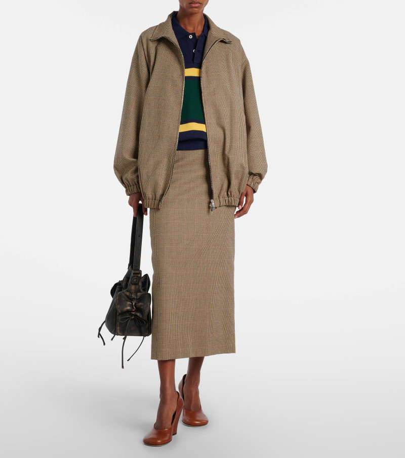 The Frankie Shop Baxter houndstooth blouson jacket outlook