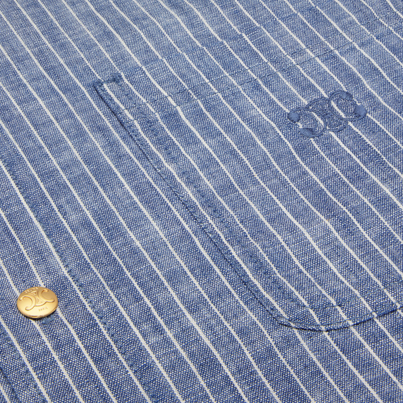 cropped shirt in striped cotton 4