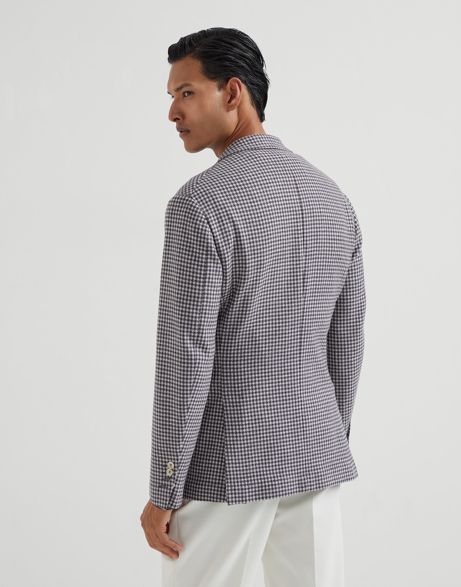 Wool, cashmere and silk houndstooth deconstructed blazer - 2