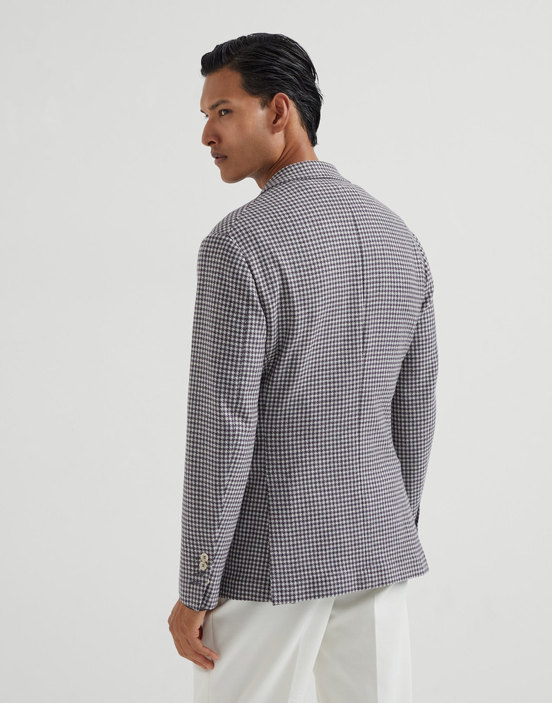 Brunello Cucinelli Wool, cashmere and silk houndstooth deconstructed blazer outlook