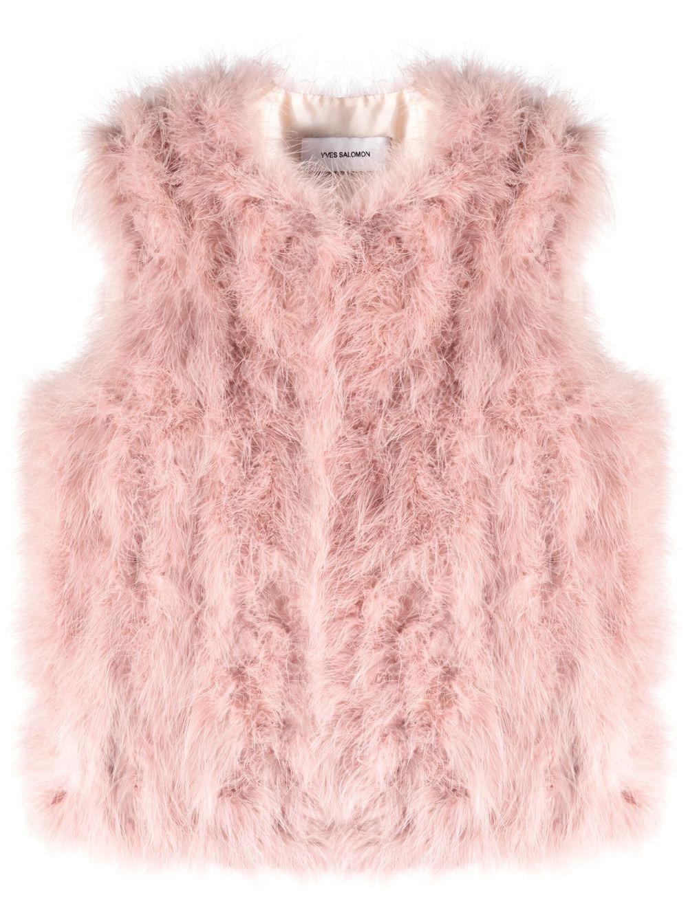 feather-trim gilet - 1