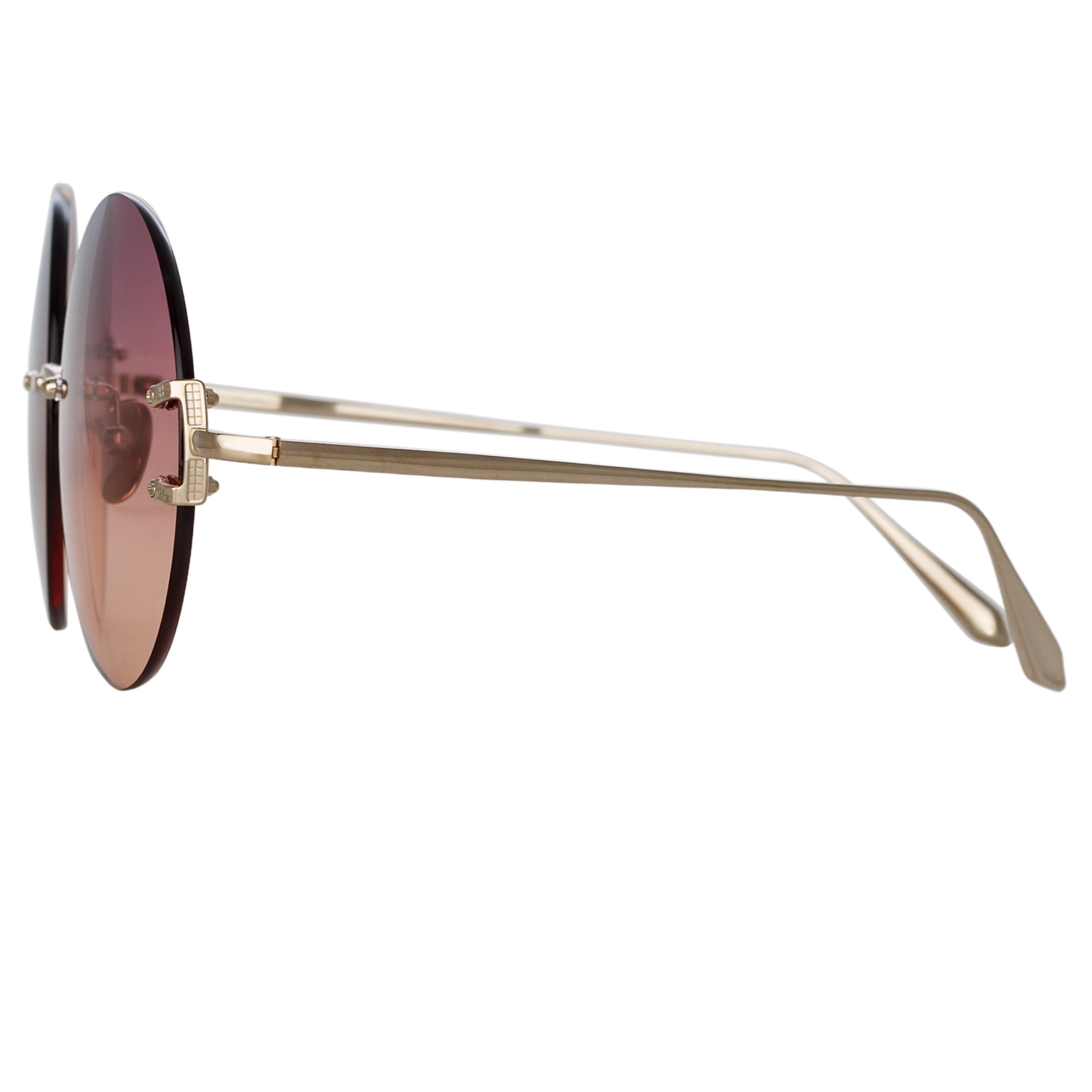 LOTUS ROUND SUNGLASSES IN LIGHT GOLD - 2