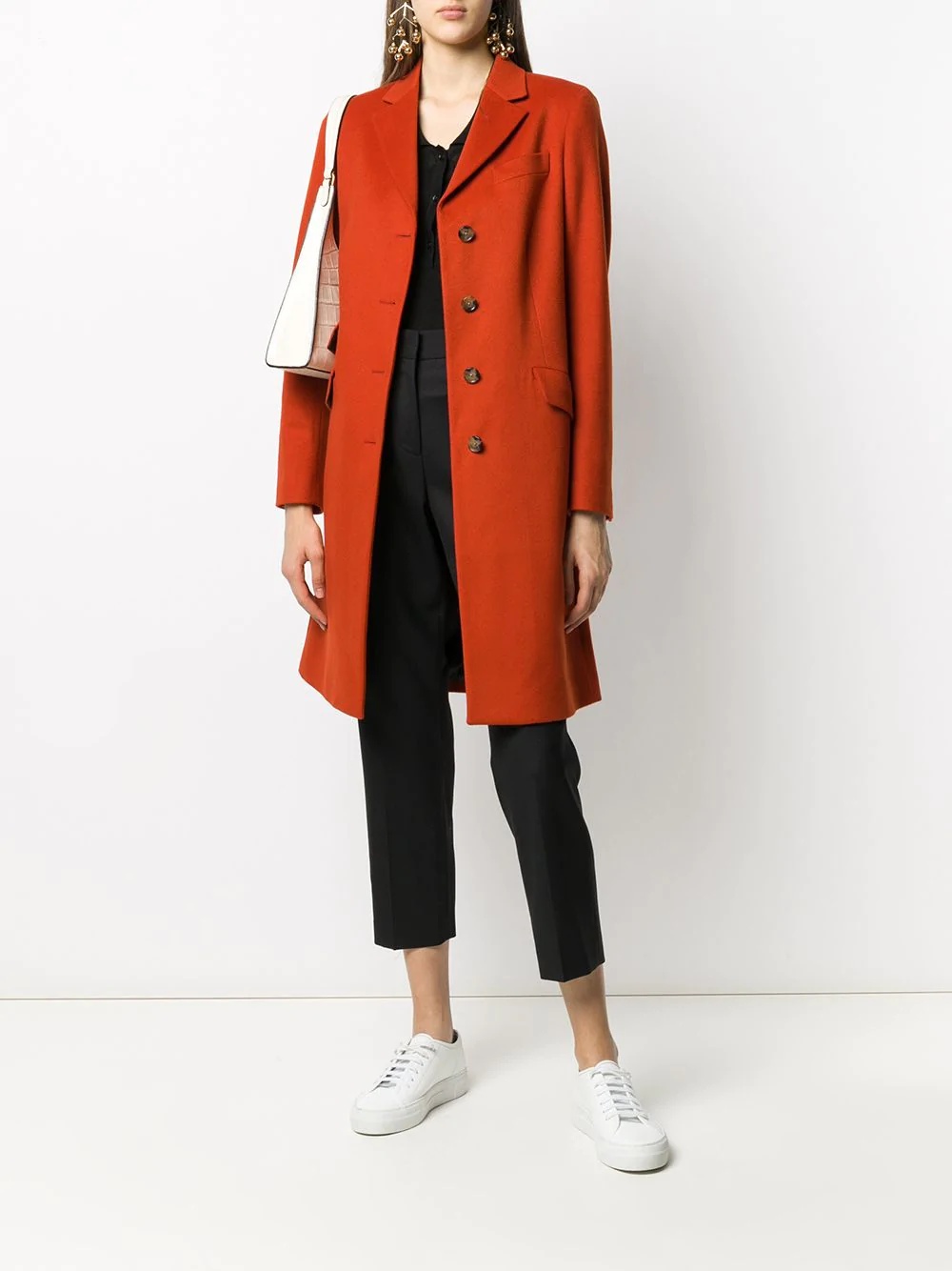 long-sleeved buttoned up coat - 2