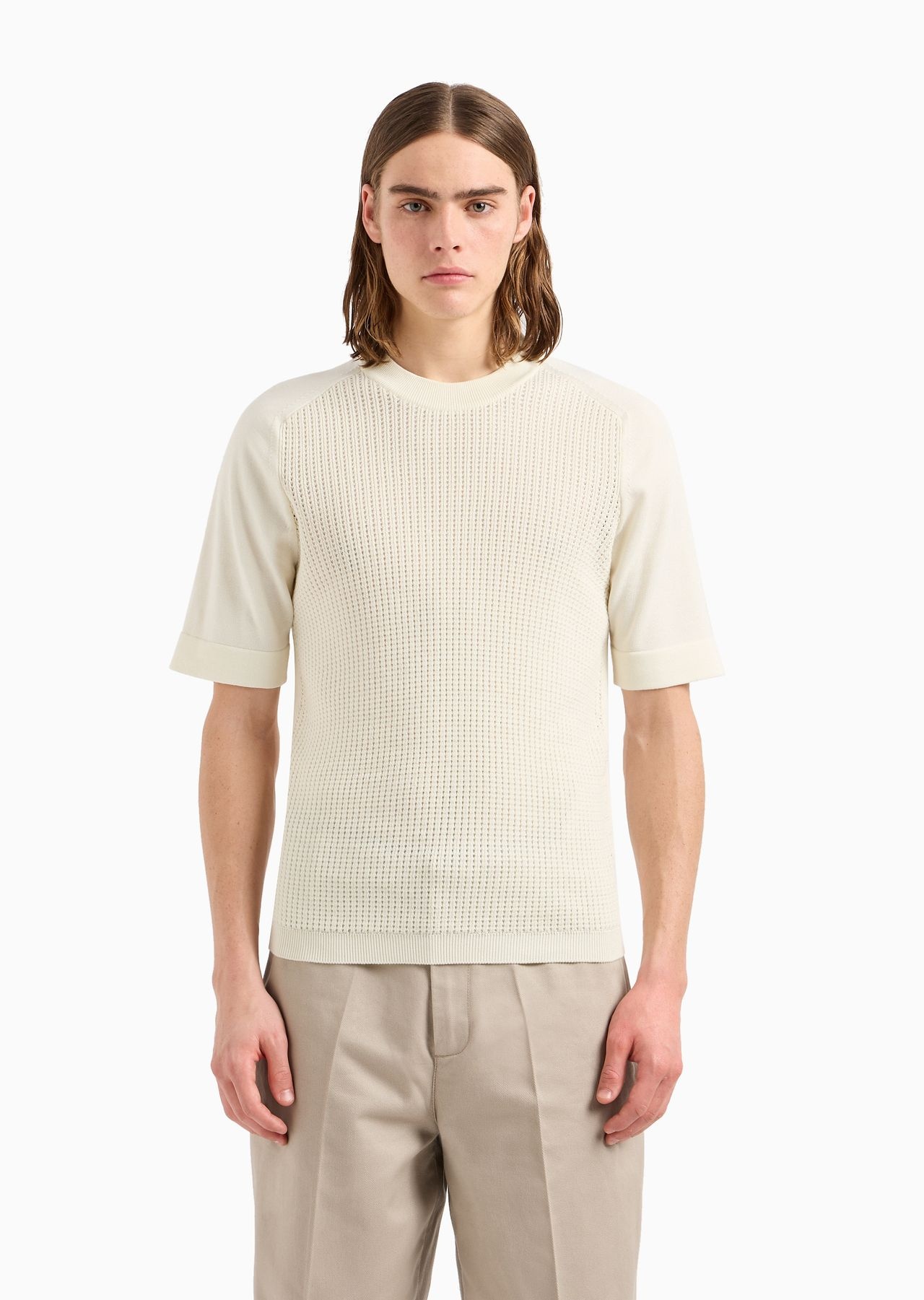 Punch-stitch jumper with plain-knit back - 2