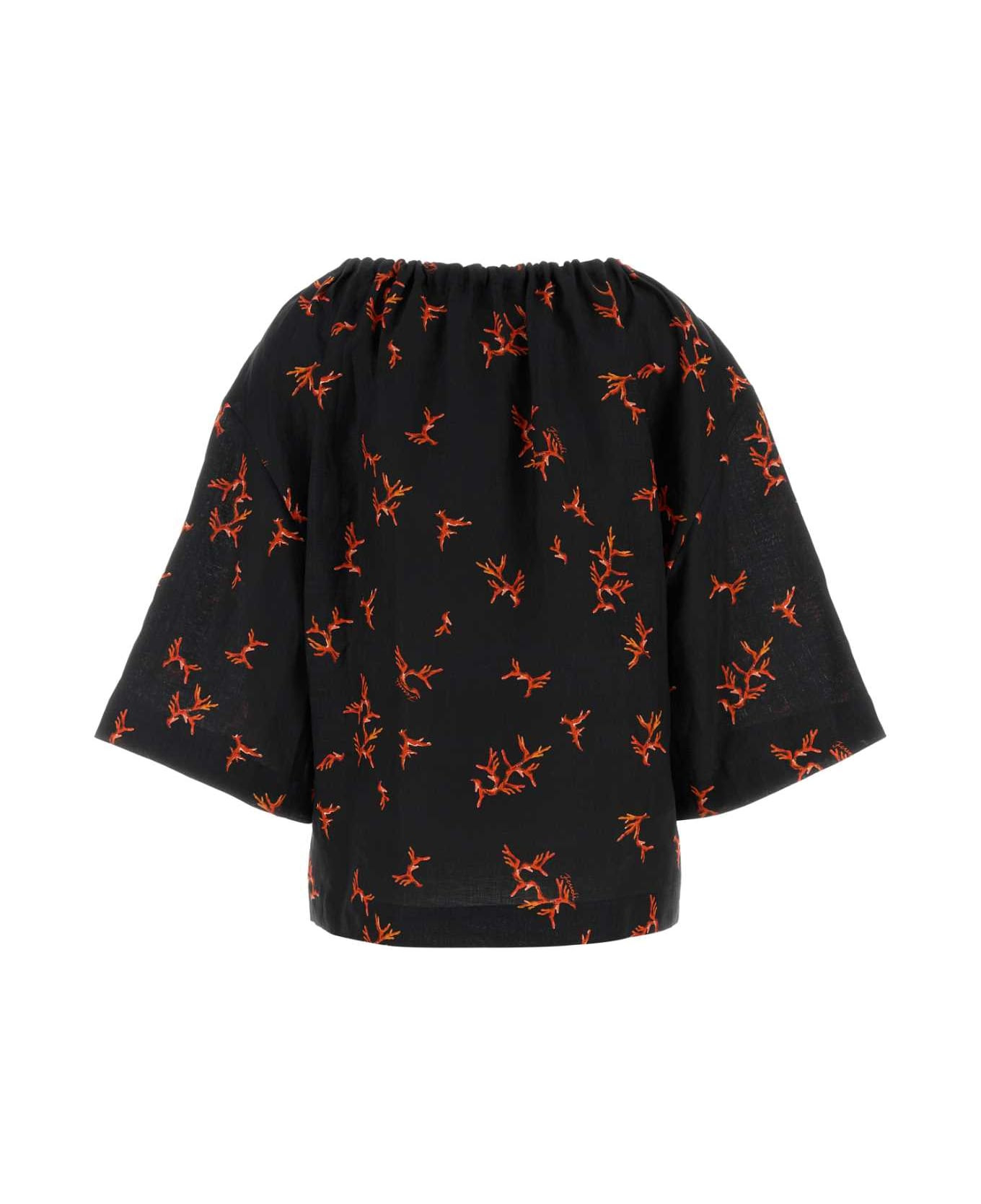 Printed Linen Blouse - 2