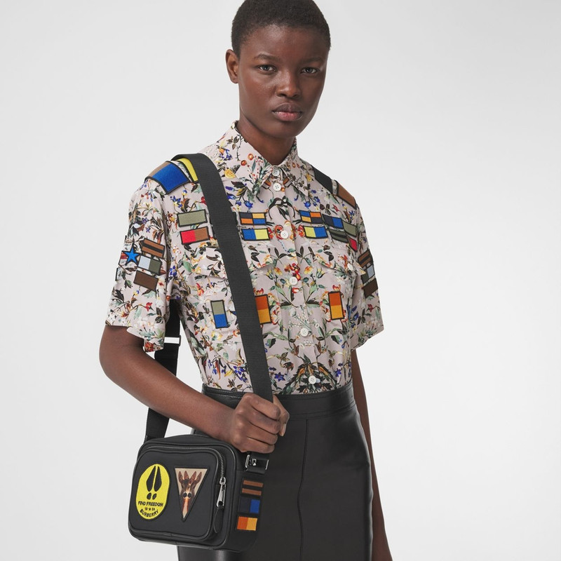 Badge Appliqué Nylon Crossbody Bag 3