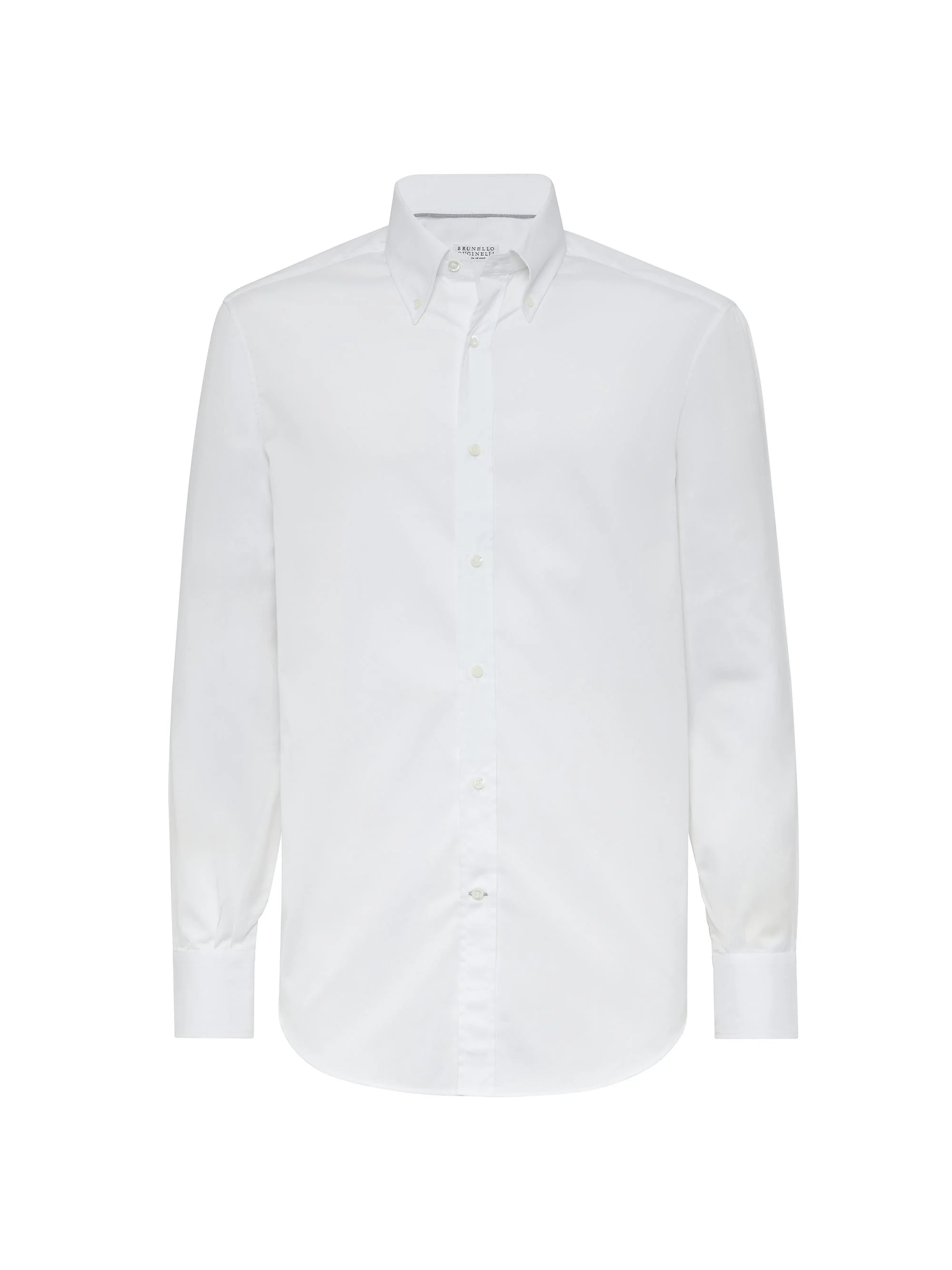 Men's Twill Basic Fit Shirt With Button-Down Collar - White - 1