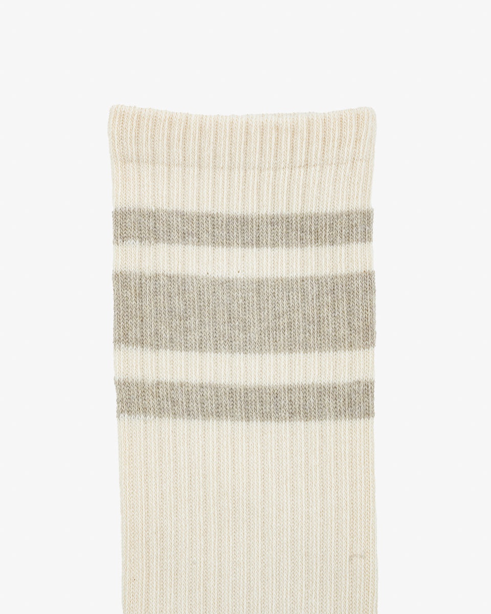 DECKA SHOWATABÉ ORGANIC '80S SKATER SOCKS - ECRU X GREY - 2