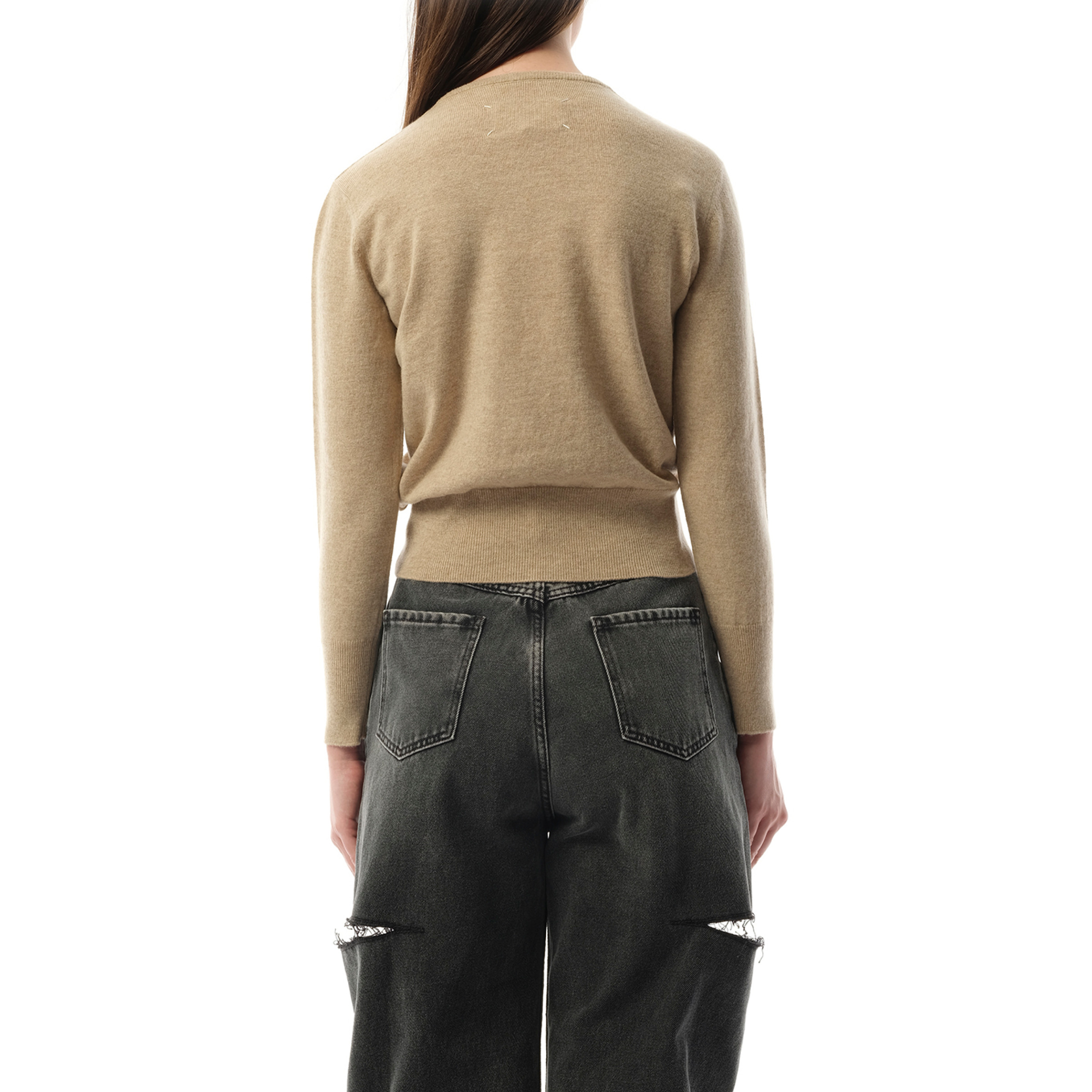 Virgin Wool Cardigan in Walnut - 6
