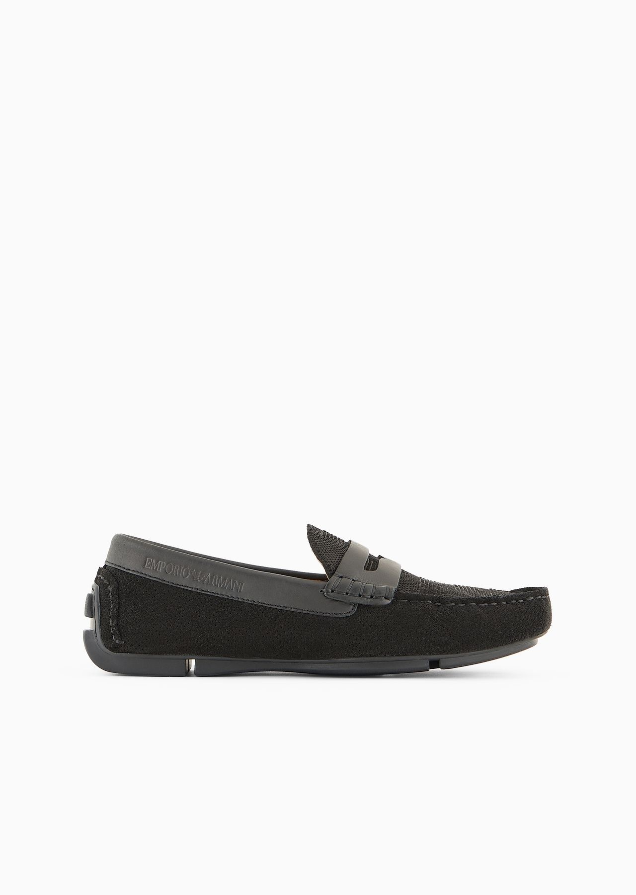 Micro-perforated suede driving loafers - 1