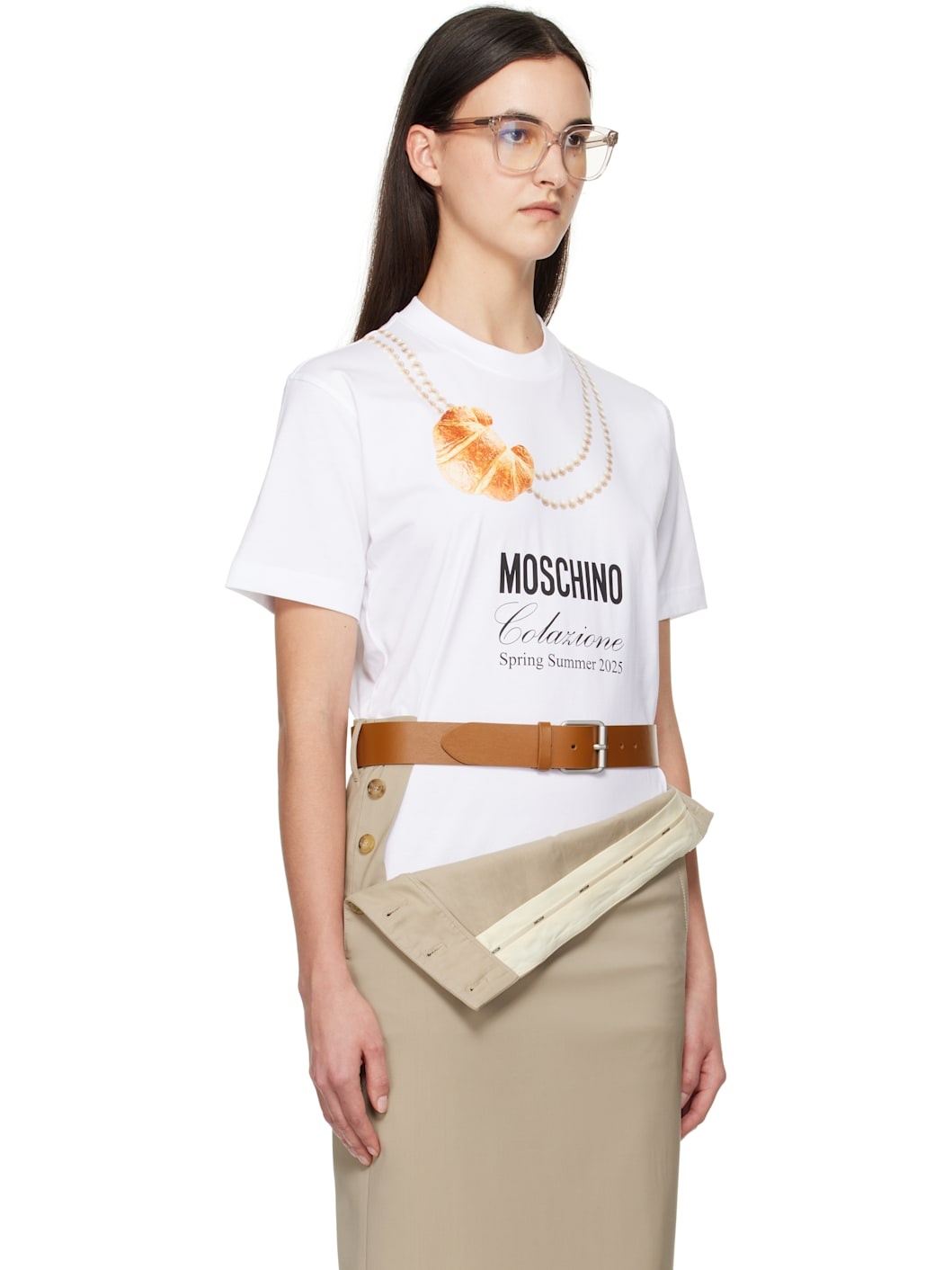 White 'Moschino' Breakfast T-shirt - 2