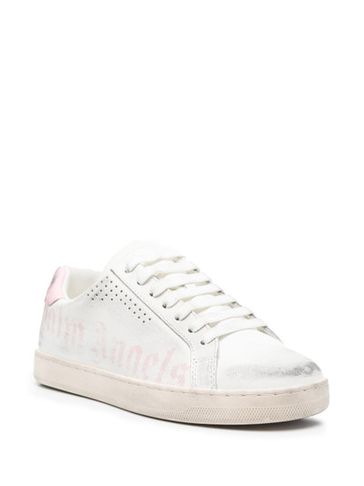 Palm Angels distressed logo-print sneakers outlook