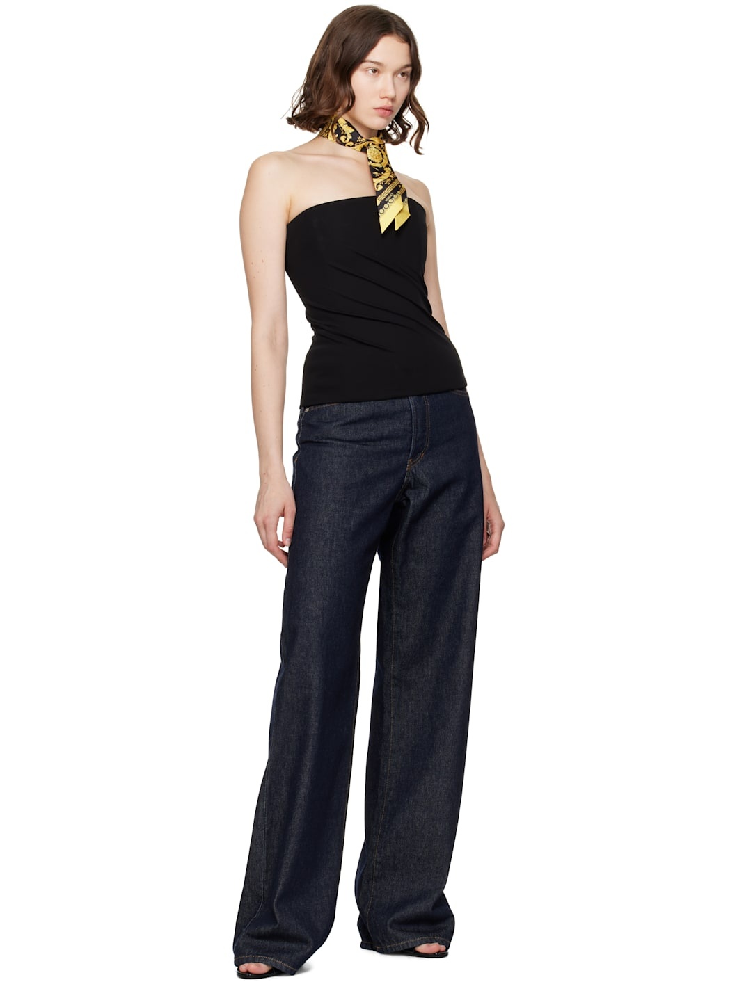 Black & Gold Barocco Silk Scarf - 2