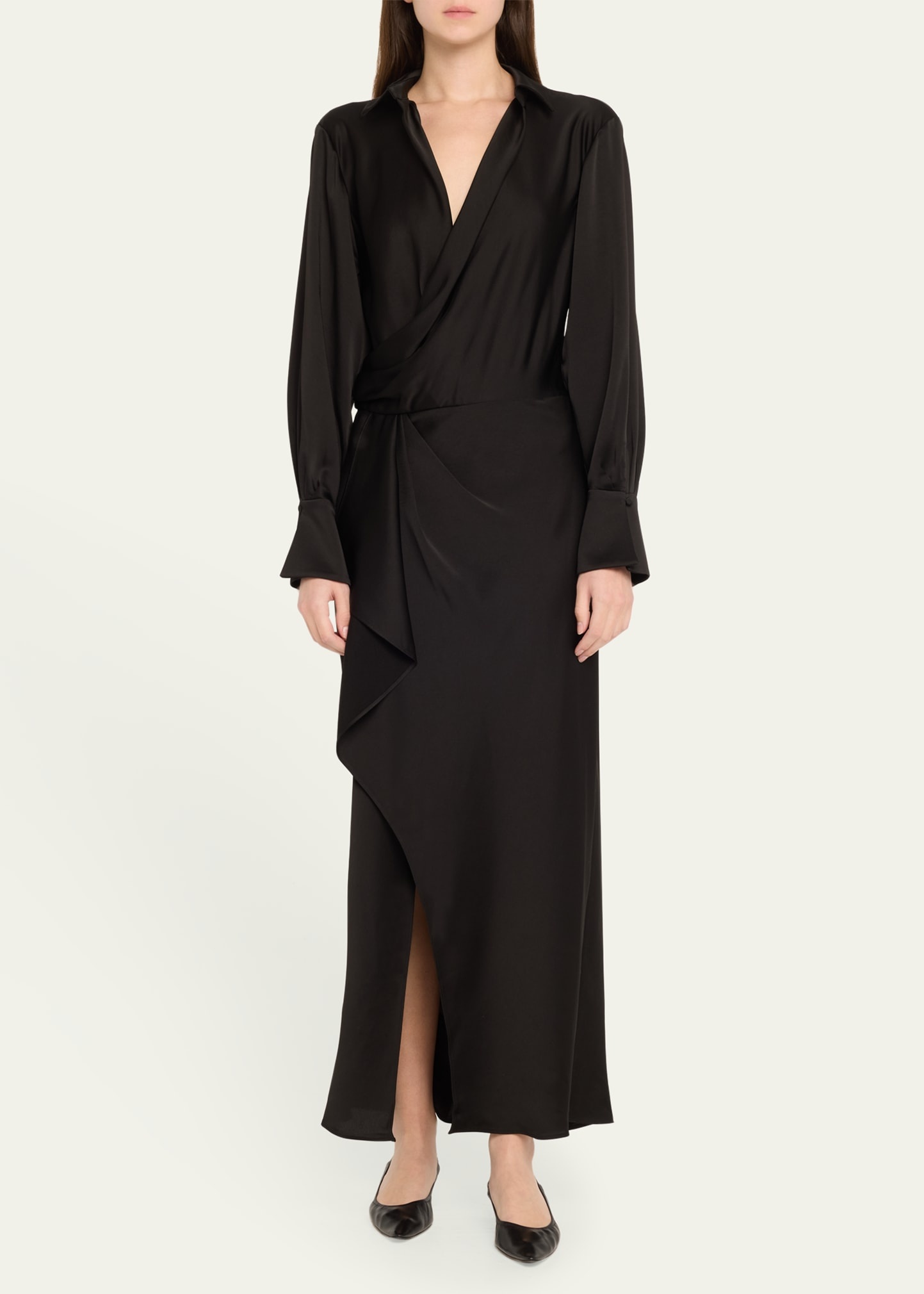 Talita Drape-Front Midi Dress - 2