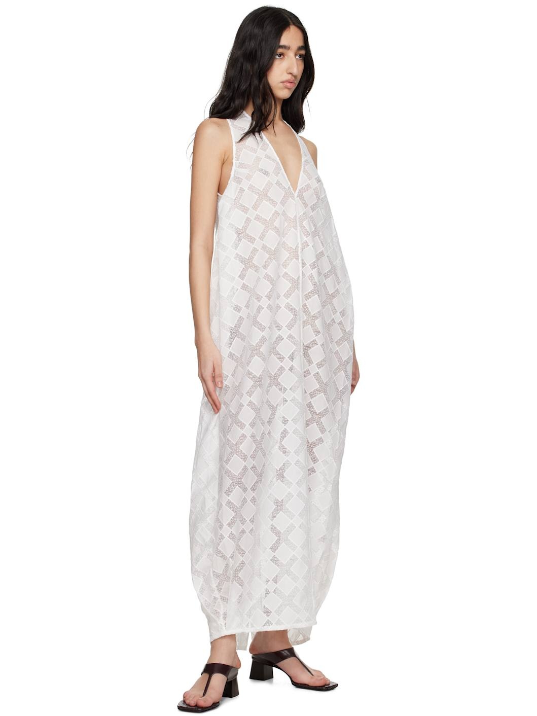 White Agel Midi Dress - 4