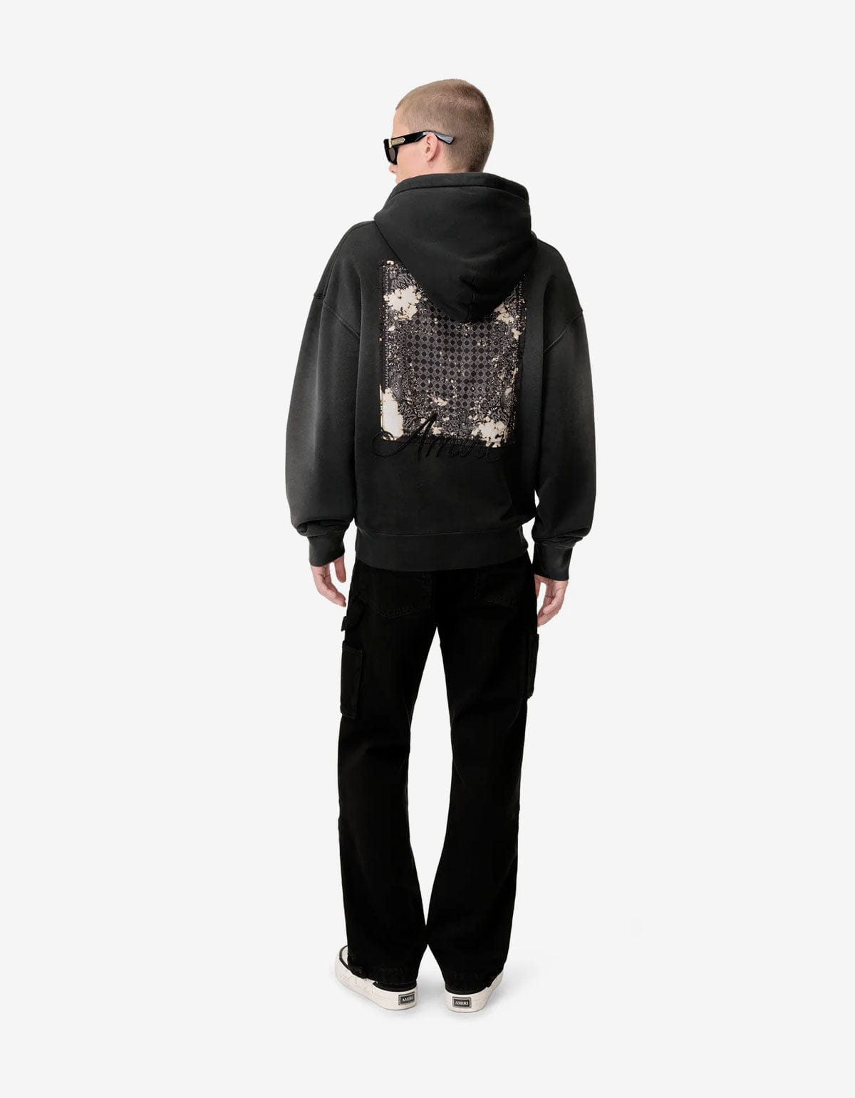 Amiri Black Bleach Bandana Oversized Hoodie - 4
