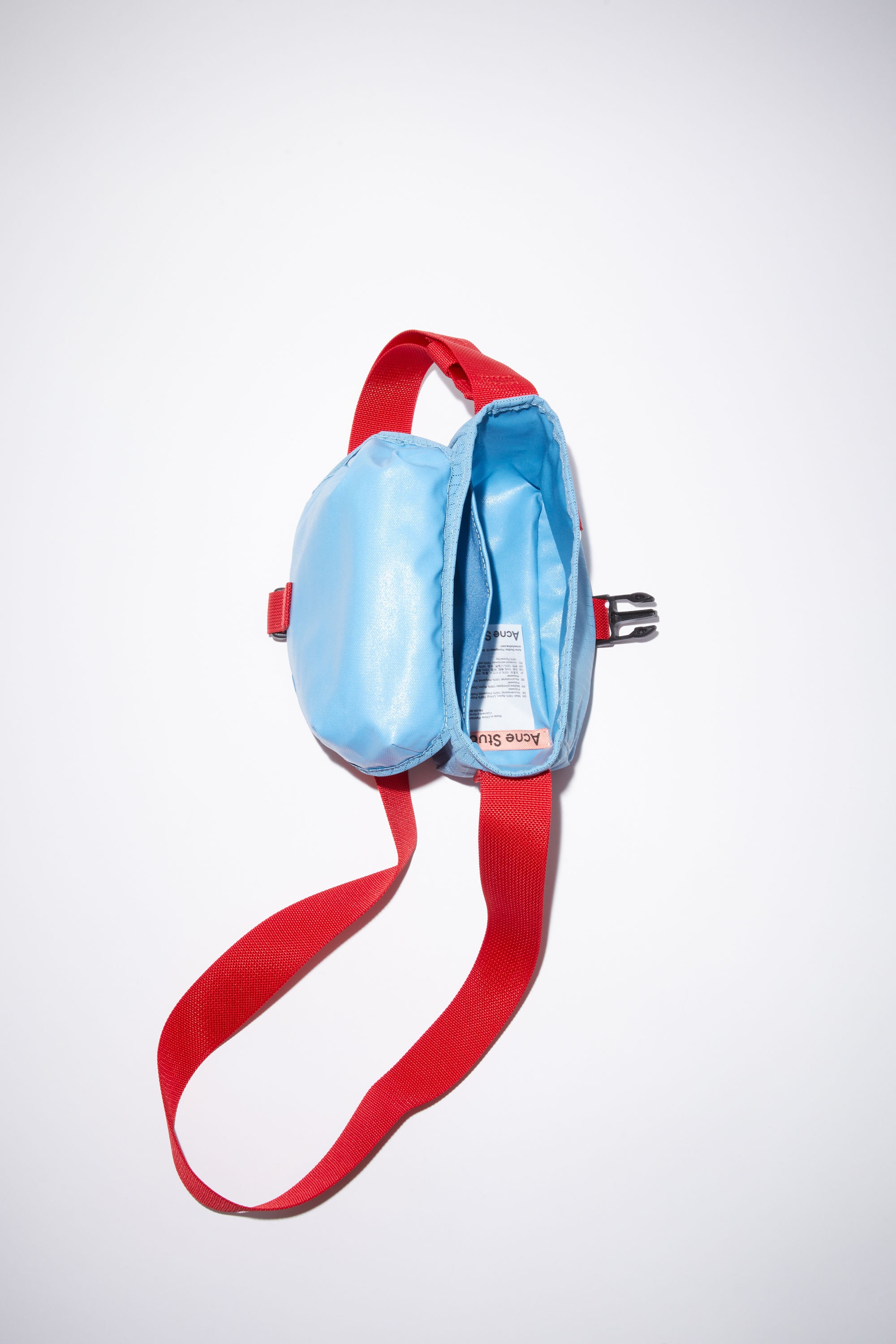 MINI NYLON MESSENGER BAG - Pale blue/red - 5
