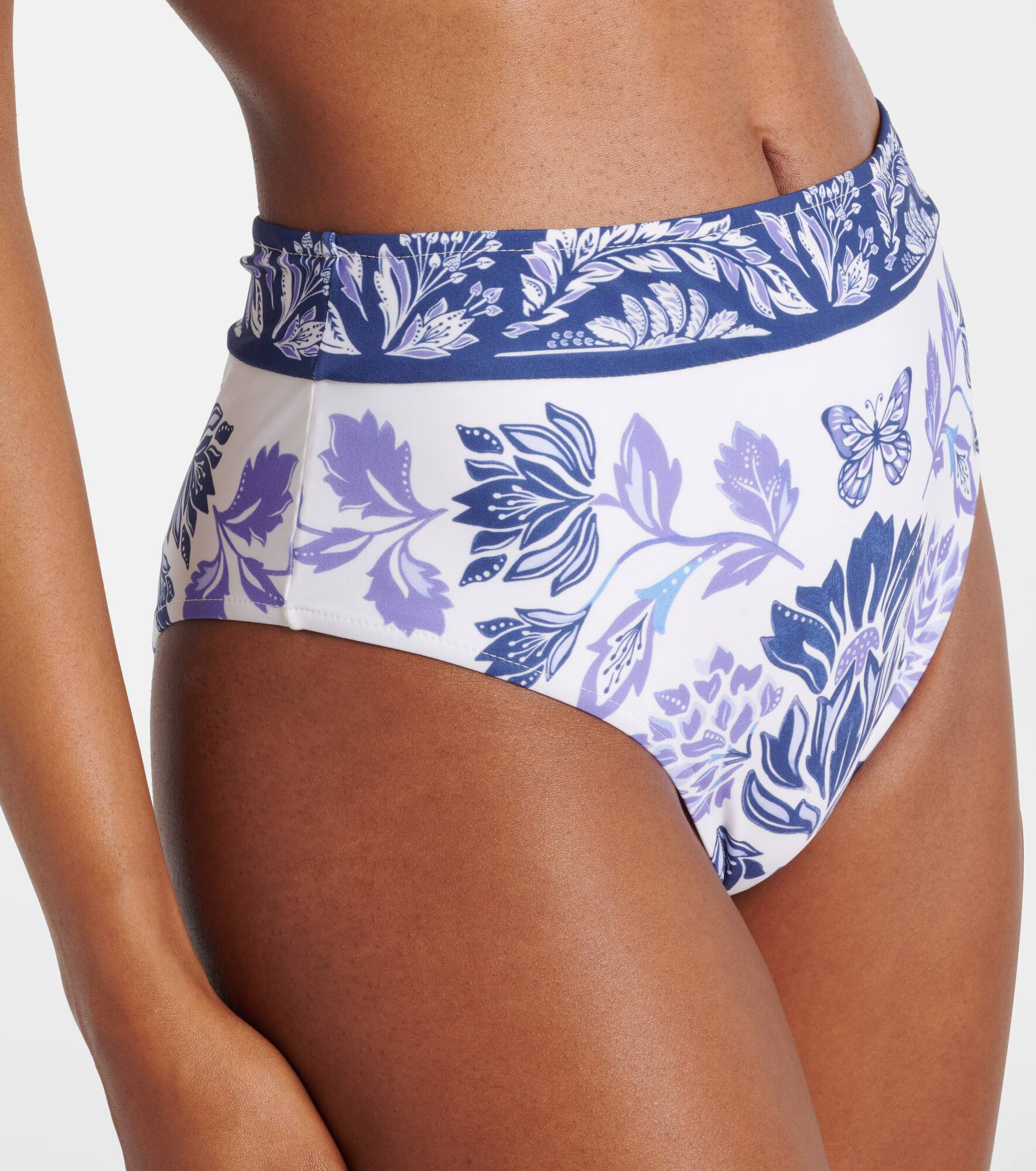 Floral high-rise bikini bottoms - 4