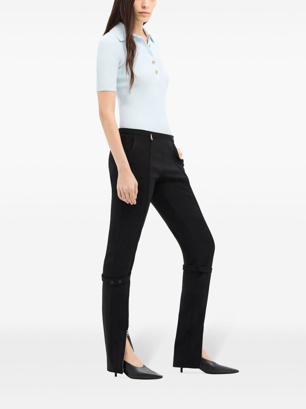 Signature ribbed polo top - 3
