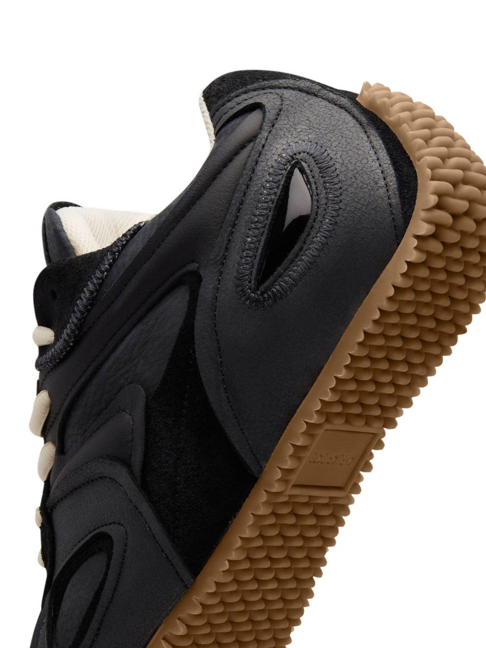 leather panelled lace-up sneakers - 5