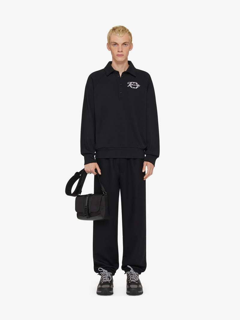 Givenchy POLO SWEATSHIRT IN FLEECE WITH GIVENCHY MEDALLION outlook