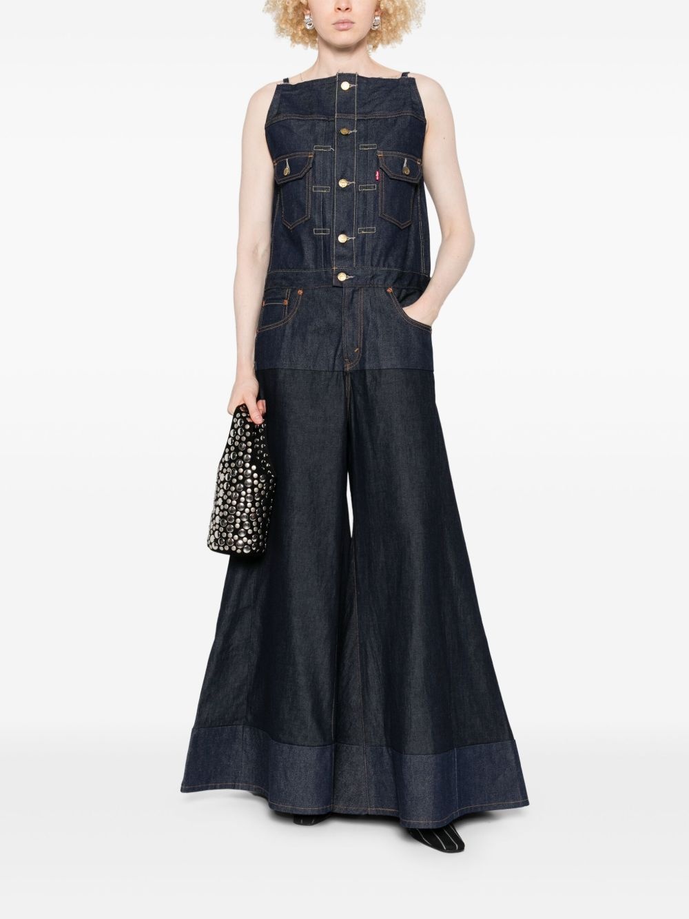 denim wide-leg jumpsuit - 2