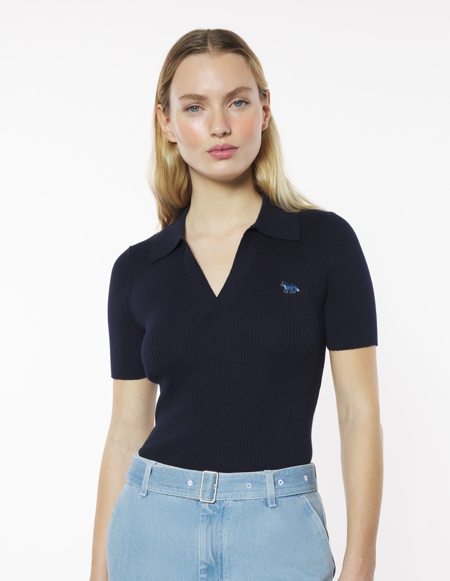 BABY FOX PATCH FINE RIBBED POLO - 3