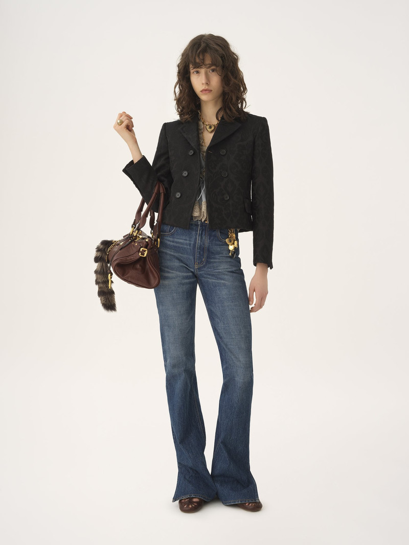 DOUBLE-BREASTED FITTED JACKET IN A WOOL-MIX JACQUARD 3