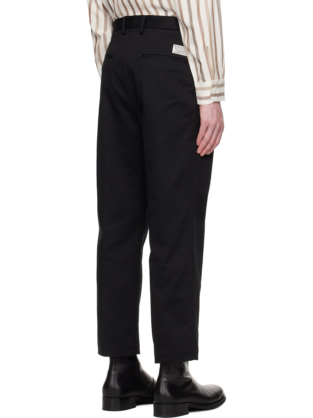 Black Double Pleated Chino Trousers - 3