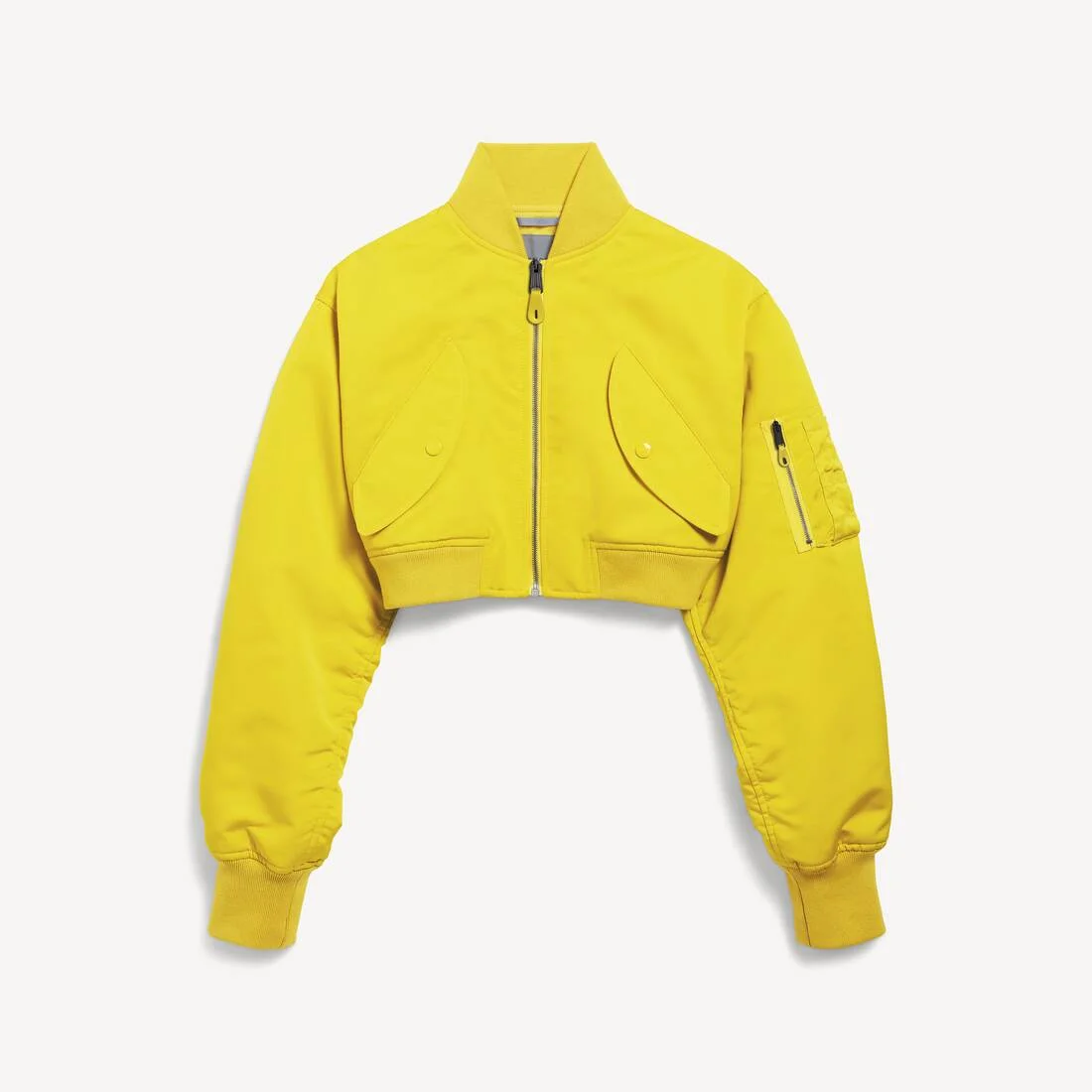 Women's Cropped Bomber Jacket in Yellow - 1