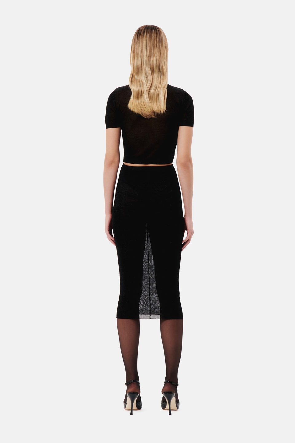 LUREX KNIT MIDI SKIRT - 5