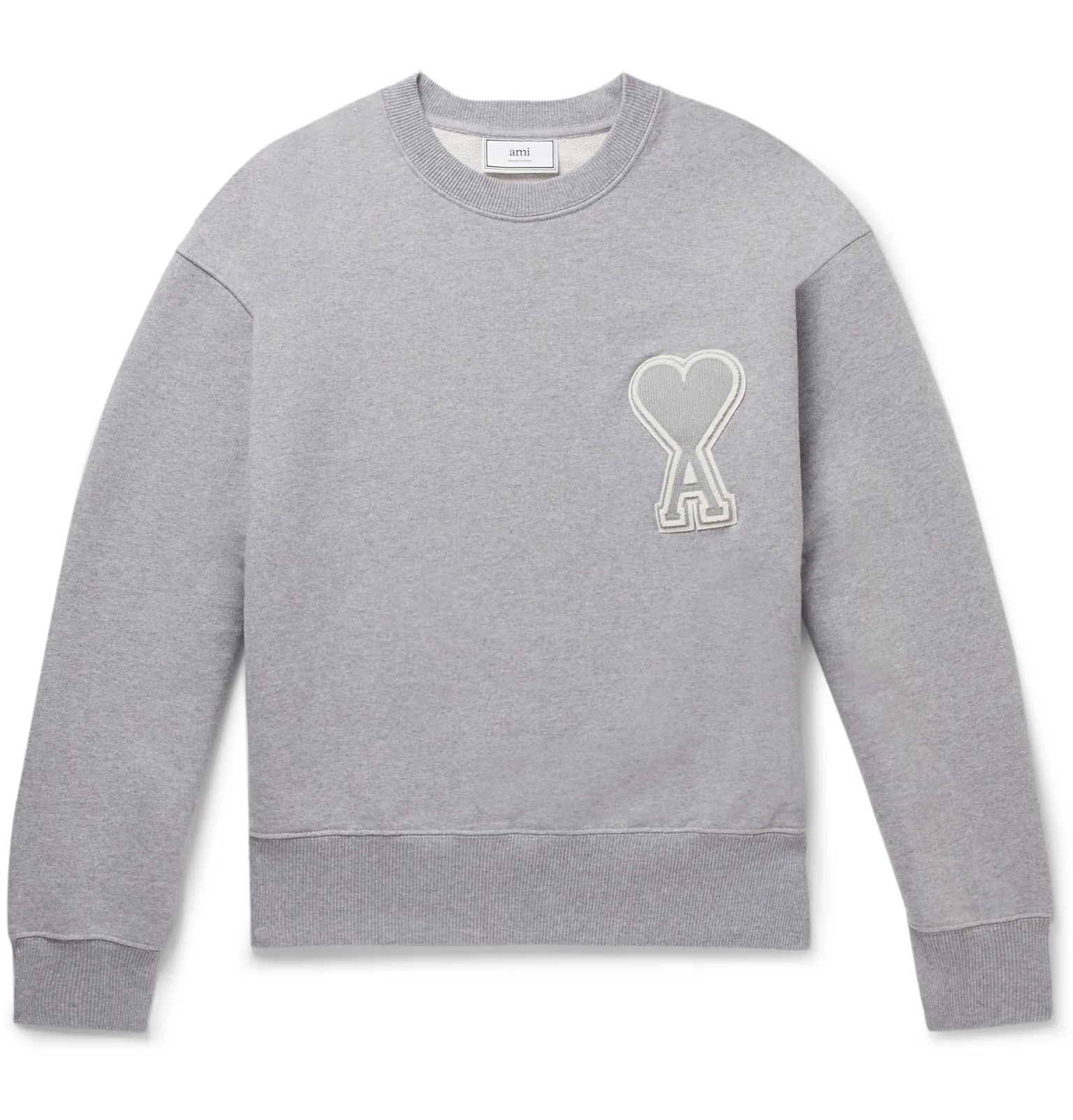 Logo-Appliquéd Mélange Loopback Cotton-Jersey Sweatshirt - 1