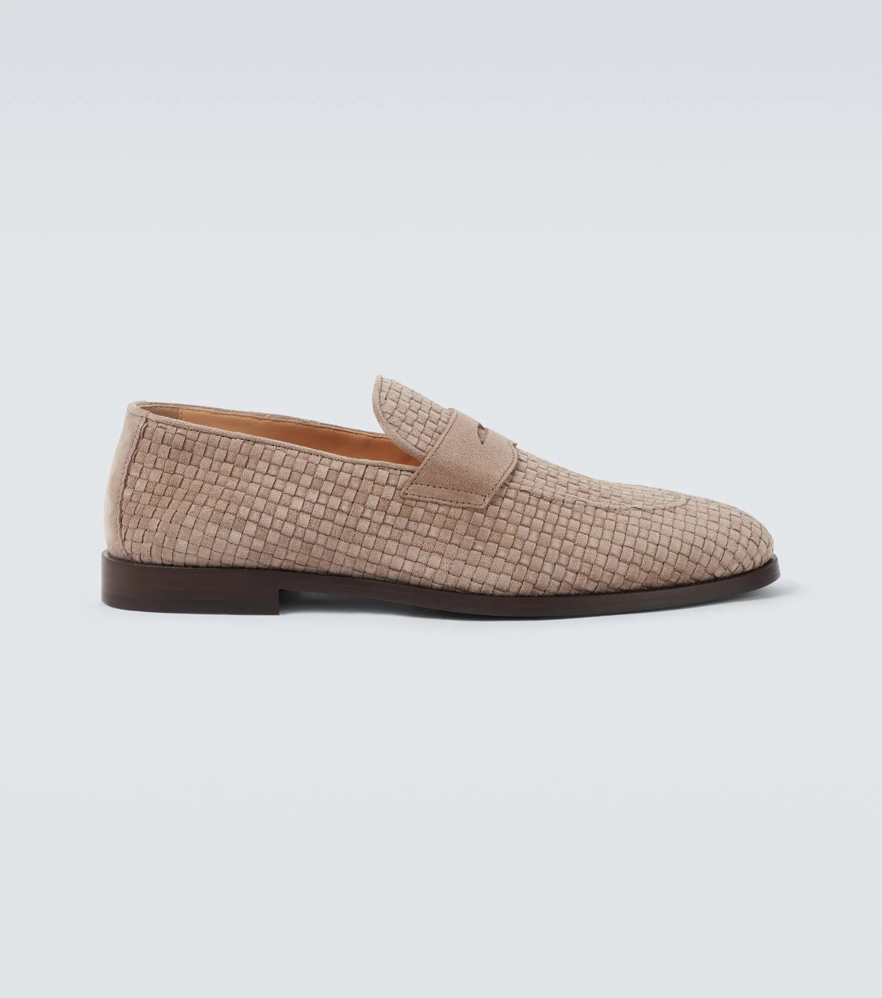 Woven suede penny loafers - 1