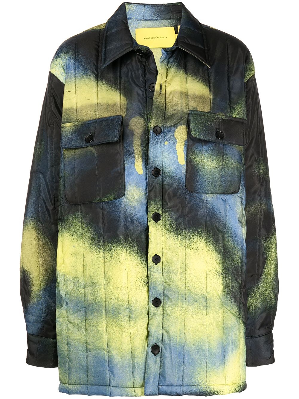 tie dye-print padded coat - 1