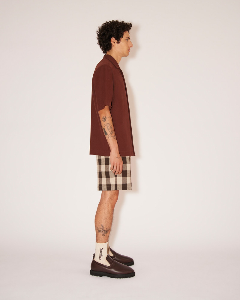 BODIL - Tweed structured shirt - Rust 4