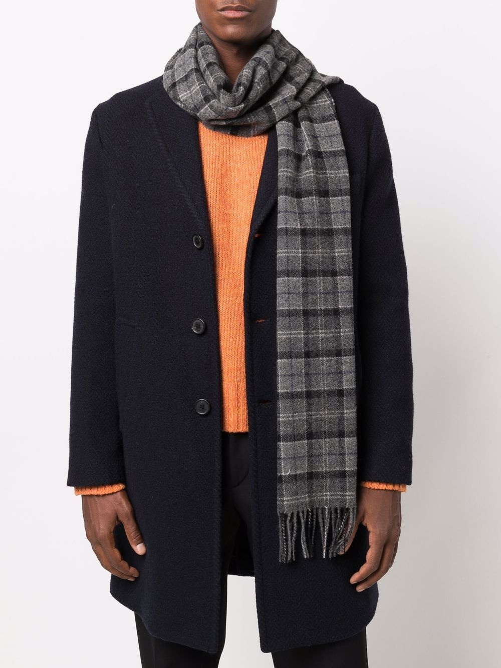 checked wool scarf - 2