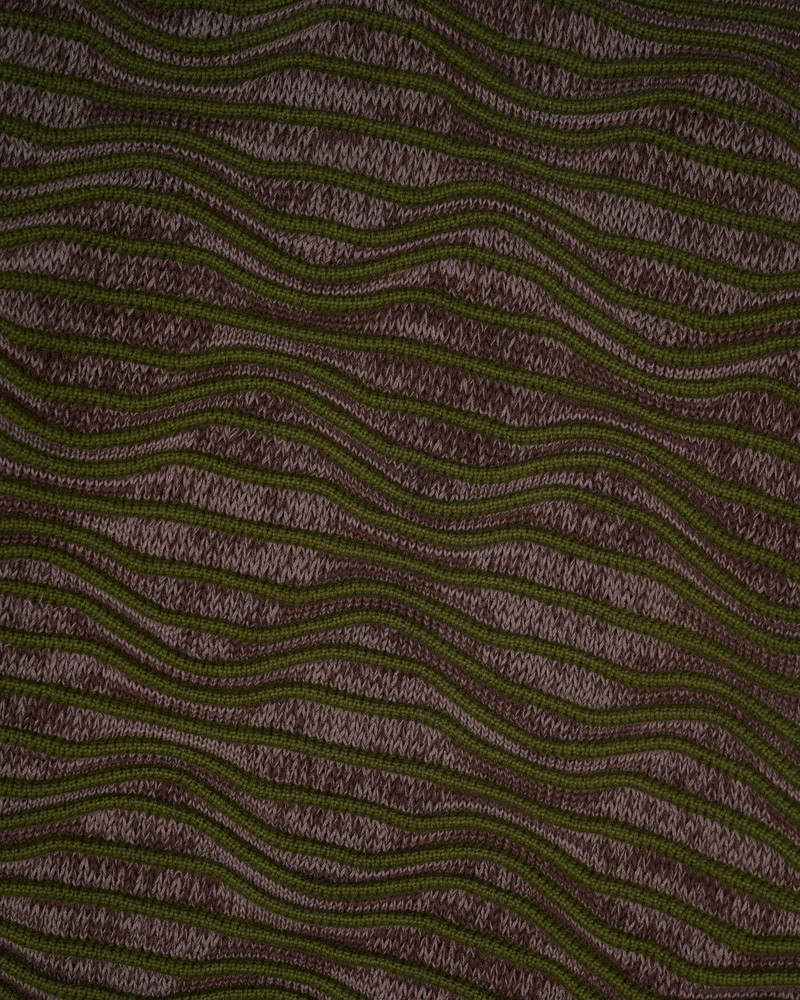 3D Wave Cropped Sweater - Forest Green 3