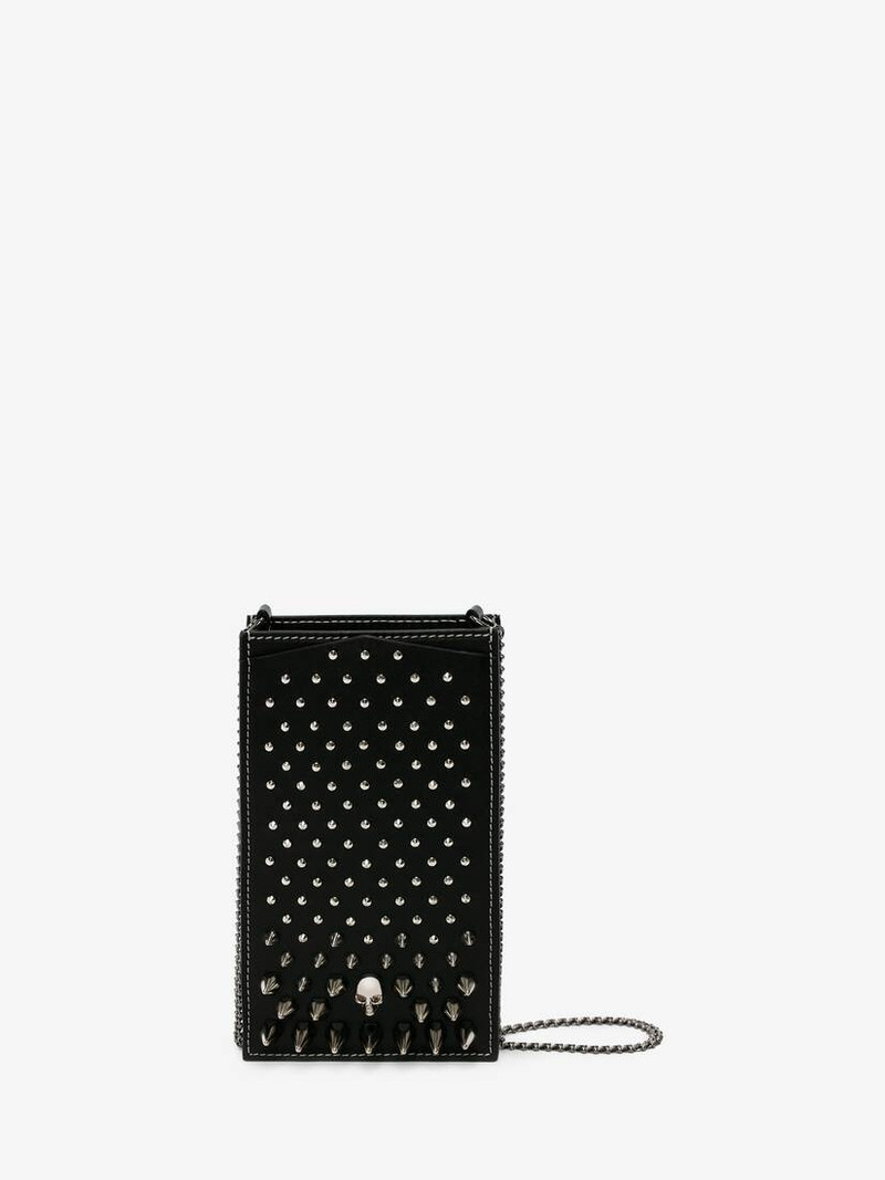 Women's Skull Phone Case With Chain in Black 1