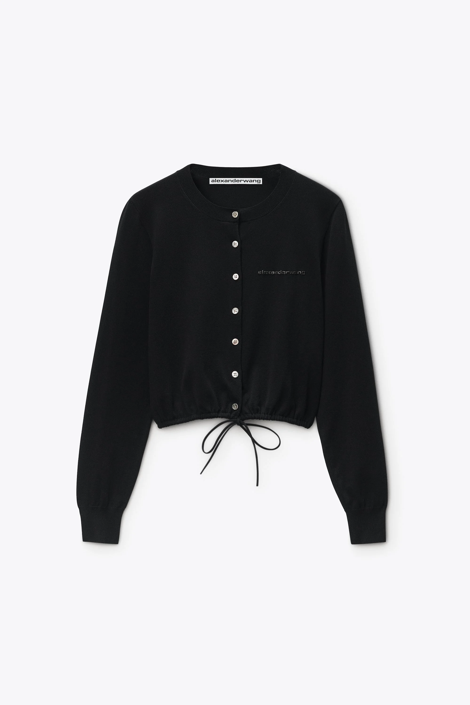DRAWSTRING HEM CARDIGAN - 1
