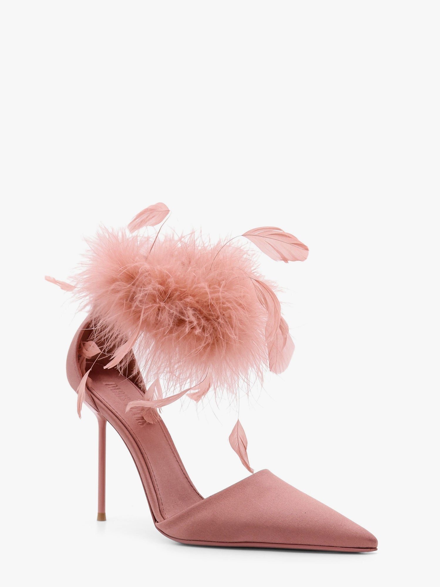 Paris Texas Lidia Satin Sandals With Feather Detail - 2