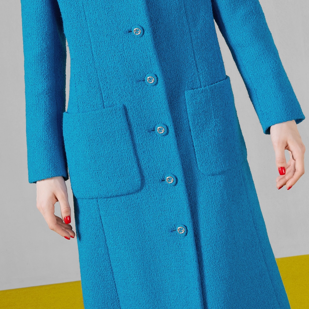 Bouclé wool coat with embroidery - 4